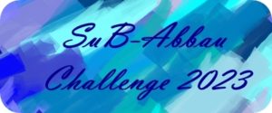 Challenge-Banner: Im Hintergrund blaue Farbe in unterschiedlichen Farbtönen im Vordergrund in dunkelblauer Schrift SuB-Abbau Challenge 2023